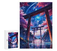 Jigsaw Puzzles for Adults 300 PCS Japanese Torii Gate Space Landscape Jigsaws for Adults Relax Games Presents for Women Gifts for Friends And Family 300 PCS