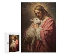 Jigsaw Puzzles for Adults 300 PCS Jesus Holding Lamb Painting-8 Puzzles for Teenagers Precision Cutting Difficult And Challenge Birthday And Unique Gifts 300 PCS