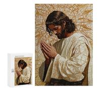 Jigsaw Puzzles for Adults 300 PCS Jesus Praying Adult Puzzles Brain Teaser Game Presents for Women Gifts for Friends And Family 300 PCS