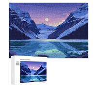 Jigsaw Puzzles for Adults 300 PCS Lake Louise at Night Puzzle for Adults Hands-on Game Wall Decoration Fun Activities at Home 300 PCS