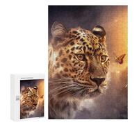 Jigsaw Puzzles for Adults 300 PCS Leopard Butterfly Adult Puzzles Brain Teaser Game Presents for Women Gifts for Friends And Family 300 PCS