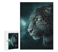 Jigsaw Puzzles for Adults 300 PCS Leopard Butterfly Encounter Adult Jigsaw Puzzle Relax Games Wall Decoration Gifts for Friends And Family 300 PCS