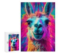 Jigsaw Puzzles for Adults 300 PCS Llama Black Light UV Glow Adult Jigsaw Puzzle Family Game Presents for Women Birthday Present, Gifts, 300 PCS