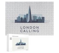 Jigsaw Puzzles for Adults 300 PCS London Calling Skyline Illustration Puzzle for Adults Hands-on Game Wall Decoration Fun Activities at Home 300 PCS