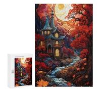 Jigsaw Puzzles for Adults 300 PCS Magical Autumn Castle Scene Puzzles for Teenagers Precision Cutting Difficult And Challenge Birthday And Unique Gifts 300 PCS