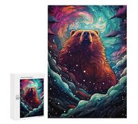 Jigsaw Puzzles for Adults 300 PCS Magical Bear Aurora Puzzles for Teenagers Precision Cutting Difficult And Challenge Birthday And Unique Gifts 300 PCS