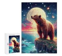 Jigsaw Puzzles for Adults 300 PCS Magical Bear Sunset Scene -1 Puzzles for Teenagers Precision Cutting Difficult And Challenge Birthday And Unique Gifts 300 PCS