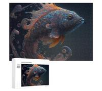 Jigsaw Puzzles for Adults 300 PCS Magical Cosmic Fish Artwork Jigsaw Relaxing Games Analysis And Logic Unique Birthday And Xmas Gifts 300 PCS