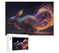 Jigsaw Puzzles for Adults 300 PCS Magical Cosmic Rabbit Jigsaw Relaxing Games Analysis And Logic Unique Birthday And Xmas Gifts 300 PCS