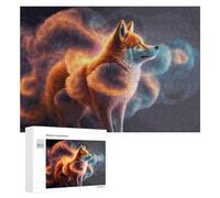 Jigsaw Puzzles for Adults 300 PCS Magical Fox in Cosmic Clouds Jigsaw Relaxing Games Analysis And Logic Unique Birthday And Xmas Gifts 300 PCS