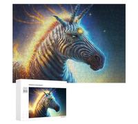 Jigsaw Puzzles for Adults 300 PCS Magical Zebra with Celestial Horns Puzzle for Adults Relax Games Difficult Hard Gifts for Friends And Family 300 PCS