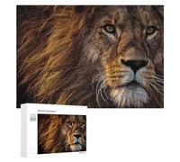 Jigsaw Puzzles for Adults 300 PCS Majestic Lion Portrait Close-Up Puzzle for Adults Relax Games Difficult Hard Gifts for Friends And Family 300 PCS