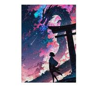 Jigsaw Puzzles for Adults 300 PCS Manga Torii Gate Dragon Jigsaws for Adults Relaxing Games Wall Decoration Fun Activities at Home 300 PCS