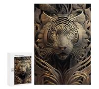 Jigsaw Puzzles for Adults 300 PCS Mighty Golden Tiger Puzzle for Adults Hands-on Game Wall Decoration Fun Activities at Home 300 PCS