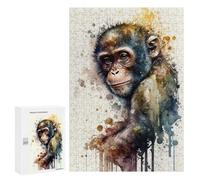 Jigsaw Puzzles for Adults 300 PCS Monkey Watercolor Adult Puzzles Brain Teaser Game Presents for Women Gifts for Friends And Family 300 PCS