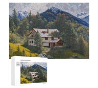 Jigsaw Puzzles for Adults 300 PCS Mountain Cabin Serenity Jigsaws for Adults Fun Games Perfect Decoration Challenging To Complete 300 PCS