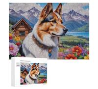 Jigsaw Puzzles for Adults 300 PCS Mountain Cabin with Flowers Jigsaw Relaxing Games Analysis And Logic Unique Birthday And Xmas Gifts 300 PCS