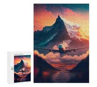 Jigsaw Puzzles for Adults 300 PCS Mountain Flight Sunset Adult Puzzles Brain Teaser Game Presents for Women Gifts for Friends And Family 300 PCS
