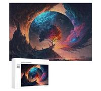 Jigsaw Puzzles for Adults 300 PCS Mystical Planet with Colorful Tree Puzzle for Adults Relax Games Difficult Hard Gifts for Friends And Family 300 PCS