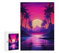 Jigsaw Puzzles for Adults 300 PCS Neon Beachfront Symphony Adult Jigsaw Puzzle Family Game Presents for Women Birthday Present, Gifts, 300 PCS