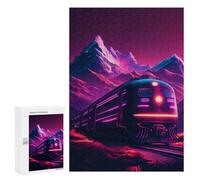 Jigsaw Puzzles for Adults 300 PCS Neon Mountain Train Jigsaw Puzzle Family Game But Fun And Humorous Birthday Present, Gifts, 300 PCS