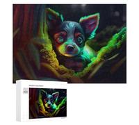 Jigsaw Puzzles for Adults 300 PCS Neon Pup in Fantasy Land Puzzle for Adults Relax Games Difficult Hard Gifts for Friends And Family 300 PCS