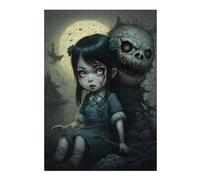 Jigsaw Puzzles for Adults 300 PCS Nightmare Doll with Full Moon Jigsaw Puzzle Anti-Stress Toys For Family Fun Help The Brain Exercise 300 PCS