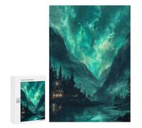 Jigsaw Puzzles for Adults 300 PCS Nordic Nature Aurora Adult Jigsaw Puzzle Relax Games Wall Decoration Gifts for Friends And Family 300 PCS