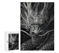 Jigsaw Puzzles for Adults 300 PCS Obsidian Chinese Dragon Adult Puzzles Brain Teaser Game Presents for Women Gifts for Friends And Family 300 PCS