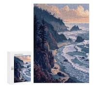 Jigsaw Puzzles for Adults 300 PCS Pacific Cliffs Pixel Art Jigsaws for Adults Relax Games Presents for Women Gifts for Friends And Family 300 PCS