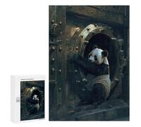 Jigsaw Puzzles for Adults 300 PCS Panda Criminal Rob Bank Jigsaws for Adults Toy Wall Decor Perfect Decoration Challenging To Complete 300 PCS