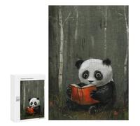 Jigsaw Puzzles for Adults 300 PCS Panda Reading in Forest Teenagers Puzzles DIY Toys Home Decoration Unique Birthday And Xmas Gifts 300 PCS