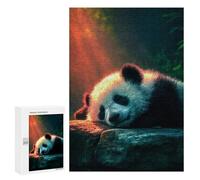 Jigsaw Puzzles for Adults 300 PCS Panda Resting on Rock Puzzles for Teenagers Precision Cutting Difficult And Challenge Birthday And Unique Gifts 300 PCS