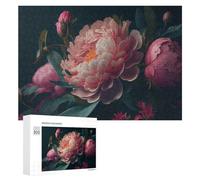 Jigsaw Puzzles for Adults 300 PCS Peony Bloom Floral Artwork Jigsaw Relaxing Games Analysis And Logic Unique Birthday And Xmas Gifts 300 PCS
