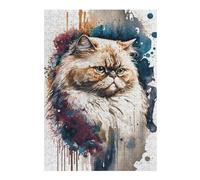 Jigsaw Puzzles for Adults 300 PCS Persian Cat Watercolor Jigsaw Puzzle Toy Wall Decor Analysis And Logic Challenging To Complete 300 PCS