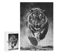 Jigsaw Puzzles for Adults 300 PCS Powerful Tiger Running Puzzles for Teenagers Precision Cutting Difficult And Challenge Birthday And Unique Gifts 300 PCS