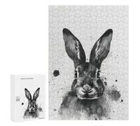 Jigsaw Puzzles for Adults 300 PCS Rabbit Watercolor Jigsaws for Adults Toy Wall Decor Perfect Decoration Challenging To Complete 300 PCS