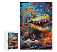 Jigsaw Puzzles for Adults 300 PCS Rainbow Dragon Cityscape Puzzles for Teenagers Precision Cutting Difficult And Challenge Birthday And Unique Gifts 300 PCS