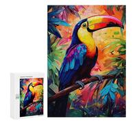 Jigsaw Puzzles for Adults 300 PCS Rainbow Toucan in Paradise Jigsaw Relaxing Games Analysis And Logic Unique Birthday And Xmas Gifts 300 PCS