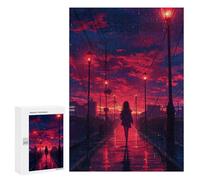 Jigsaw Puzzles for Adults 300 PCS Rainy Night Walk Puzzles for Teenagers Precision Cutting Difficult And Challenge Birthday And Unique Gifts 300 PCS