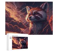Jigsaw Puzzles for Adults 300 PCS Red Panda in Stormy Sky -1 Jigsaws for Adults Toy Wall Decor Perfect Decoration Challenging To Complete 300 PCS
