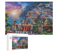 Jigsaw Puzzles for Adults 300 PCS Romantic Sunset Dinner Scene Puzzle Jigsaw Relaxing Games Analysis And Logic Unique Birthday And Xmas Gifts 300 PCS