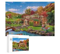 Jigsaw Puzzles for Adults 300 PCS Serene Countryside Retreat Puzzle Jigsaw Relaxing Games Analysis And Logic Unique Birthday And Xmas Gifts 300 PCS