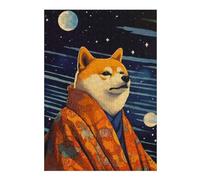Jigsaw Puzzles for Adults 300 PCS Shiba Inu Retro Pixel Art Jigsaw Puzzle Toy Wall Decor Analysis And Logic Challenging To Complete 300 PCS