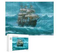 Jigsaw Puzzles for Adults 300 PCS Ship Riding Stormy Waves Jigsaw Relaxing Games Analysis And Logic Unique Birthday And Xmas Gifts 300 PCS