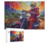 Jigsaw Puzzles for Adults 300 PCS Skeleton Rider A Colorful Journey Puzzle for Adults Relax Games Difficult Hard Gifts for Friends And Family 300 PCS