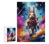 Jigsaw Puzzles for Adults 300 PCS Space Bunny Adventure -3 Puzzles for Teenagers Precision Cutting Difficult And Challenge Birthday And Unique Gifts 300 PCS