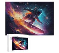 Jigsaw Puzzles for Adults 300 PCS Space Surfer Cosmic Wave Ride Jigsaws for Adults Fun Games Perfect Decoration Challenging To Complete 300 PCS