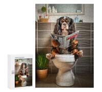 Jigsaw Puzzles for Adults 300 PCS Spaniel on The Toilet Adult Jigsaw Puzzle Relax Games Wall Decoration Gifts for Friends And Family 300 PCS