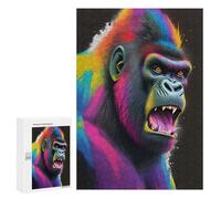 Jigsaw Puzzles for Adults 300 PCS Splash Art Gorilla Adult Jigsaw Puzzle Family Game Presents for Women Birthday Present, Gifts, 300 PCS